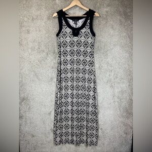 Elie McCarthy Dress Womens Petite Small Black White Sleeveless Maxi PS- 3785